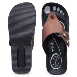 Lotusfeet : Serenity Walk Women Chappal Long-Lasting Brown Aero Soft - 0806 - Image 4