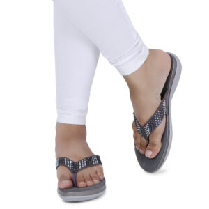 CloudWalk Comfort: Lotusfeet's TPR Sole Stitched Style Footwear Grey - 060 - Image 5