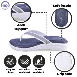 Lotusfeet : E-Walk AquaCush Women Chappal Durable Grey Footwear - 0164 - Image 5